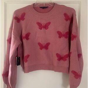 Simply Southern Butterfly Cropped Sweater - NWT